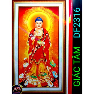 Tranh đá PHẬT A DI ĐÀ - 50x90cm - DF2316 - BÔNG HOA SEN - tranh đá chưa làm - chưa gắn đá - chưa đính đá