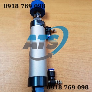 Bộ xi lanh khí nén đủ phụ kiện ( MAL 32*75, 2 van tiết lưu chỉnh khí ren 10 ra dây 8, 1 núm nhựa )