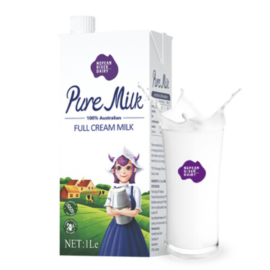 Sữa tươi Pure Milk nhập khẩu từ Úc - Thùng 12 hộp 1L