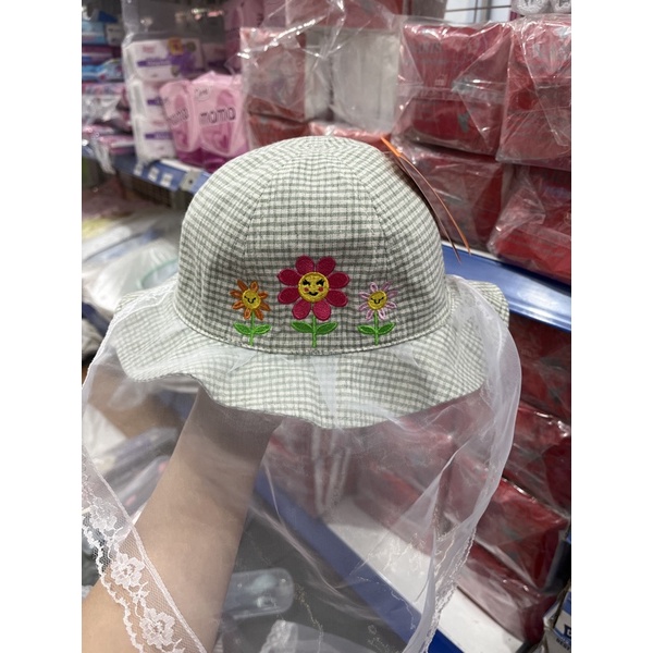 Mũ kèm Khăn Voan Chống Bụi Duy Ngọc 48cm(Cho bé từ 6-24 tháng tuổi)