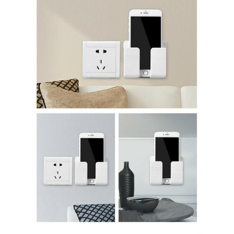 Kệ Dán Tường Giá Treo Sạc Điện Thoại, Để Điều Khiển Nhựa ABS Cao Cấp