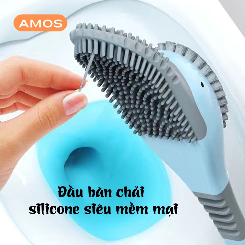 Cọ Rửa Cồn Cầu Toilet Gắn Tường Hình Chú Vịt Ngộ Nghĩnh Chất Liệu Silicone Mềm Mại Siêu Bền - CCV2