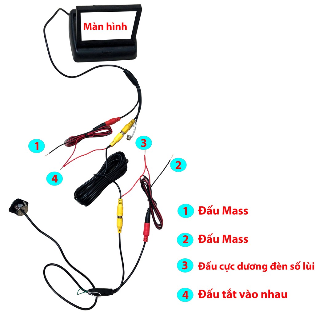 Bộ camera lùi chuyên dụng cho xe nâng, máy ủi, máy xúc, xe tải, màn hình 7 inch AHD, camera lùi dùng điện 12 - 24V | BigBuy360 - bigbuy360.vn