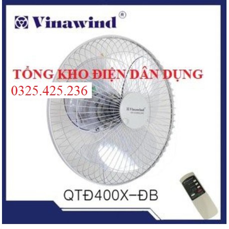 [CHÍNH HÃNG] Quạt trần đảo Vinawind QTĐ400X-ĐB điều khiển từ xa