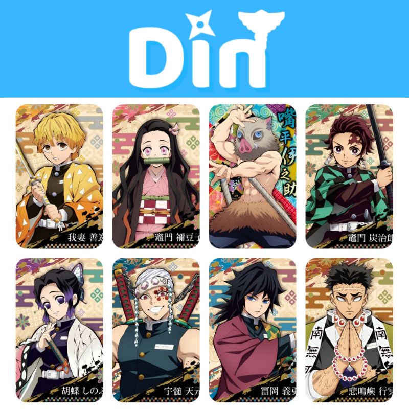Card bo góc in hình Kimetsu no Yaiba kèm Sleeve bọc card ảnh thẻ Demon Slayer Card Bo Viền