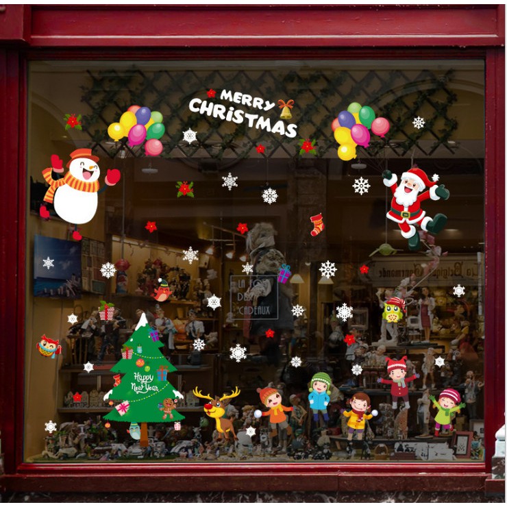 Decal trang trí NOEL các bạn vui chơi cùng nhau
