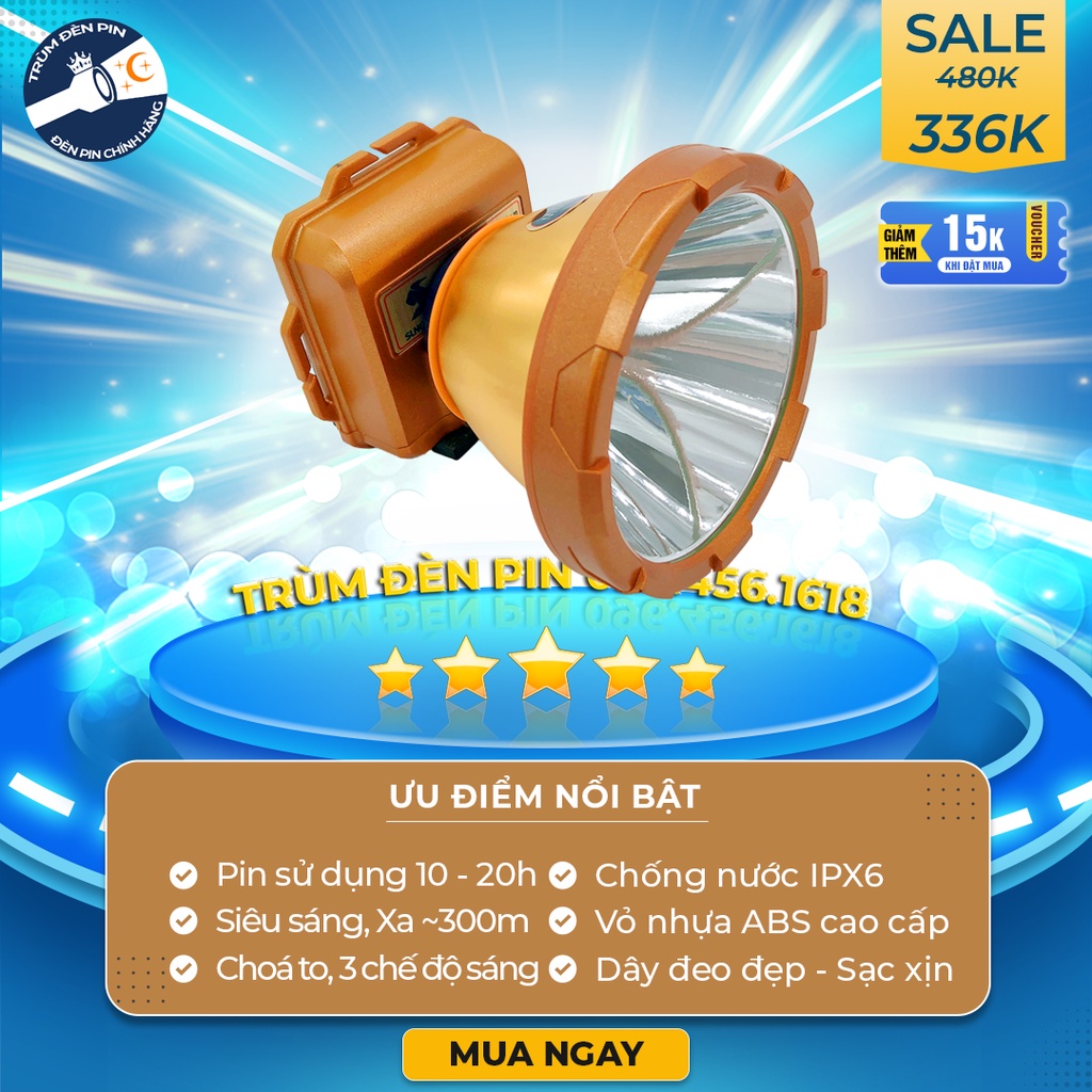 Đèn pin đội đầu SUNCESSA  K25 LED 200w siêu sáng chiếu xa chống nước ánh sáng Vàng và Trắng đèn đeo đầu soi ếch dã ngoại | BigBuy360 - bigbuy360.vn