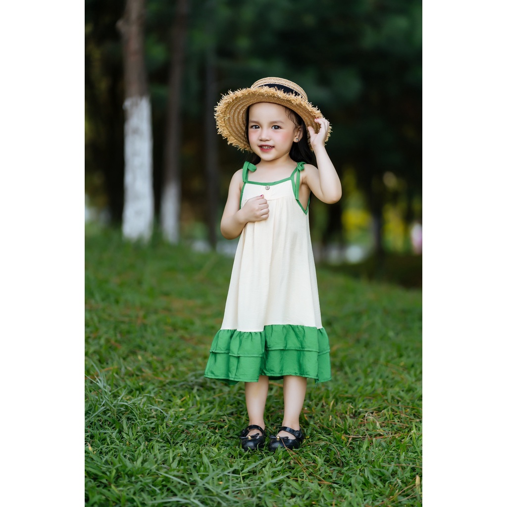 Váy 2 dây bé gái chân váy bèo mềm mát