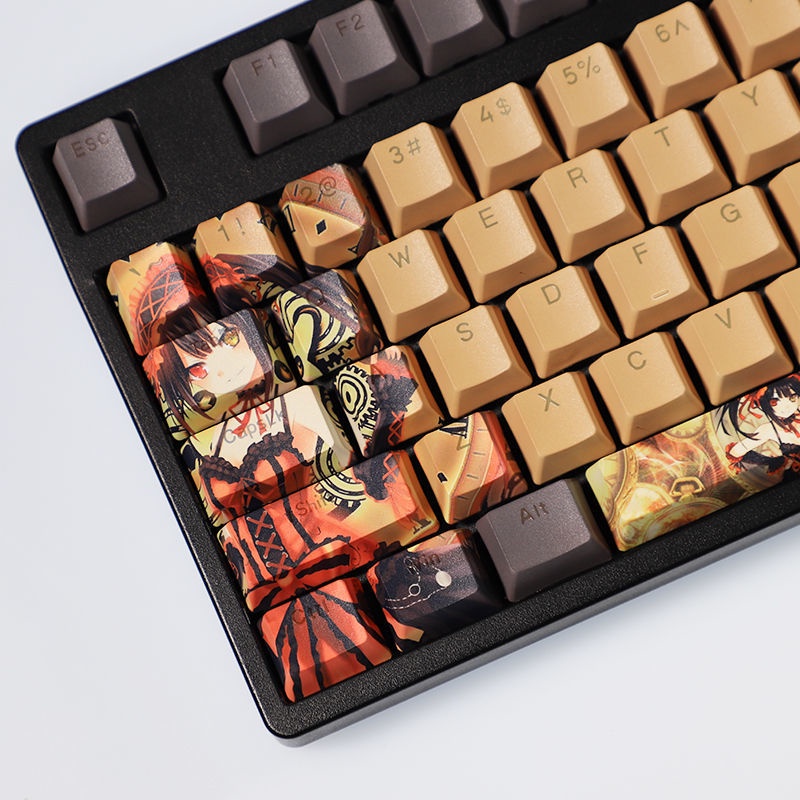 Tokisaki Kurumi Keycap Cherry Profile DATE A LIVE Theme Keycap Anime PBT Dye Thăng hoa Bàn phím cơ Truyền ánh sáng Keycap