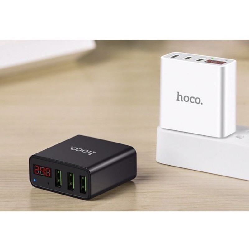 Cóc sạc 3 cổng usb 3.0A hoco C15 chính hãng