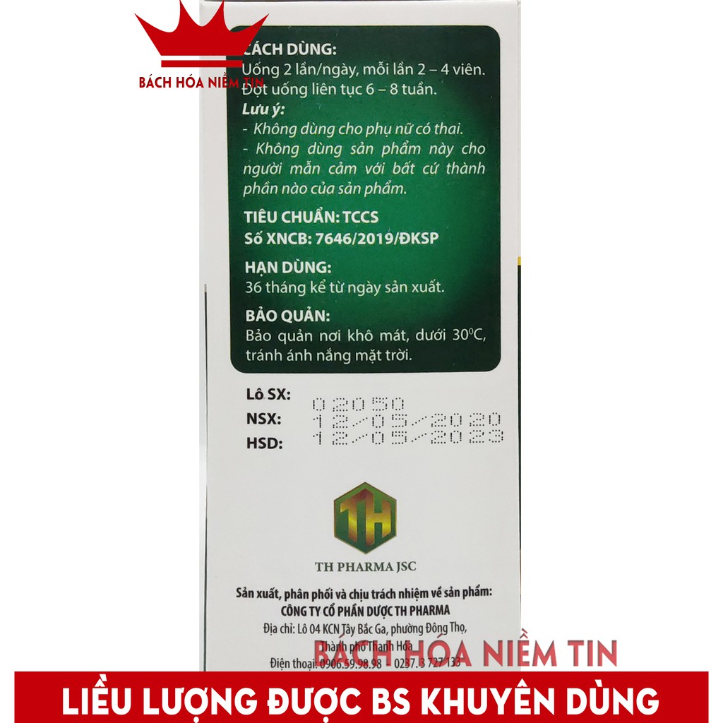 Viên uống giải độc gan CÀ GAI LEO TH - Thành phần 100% thảo dược giúp thải độc gan, thanh nhiệt, hạ men gan