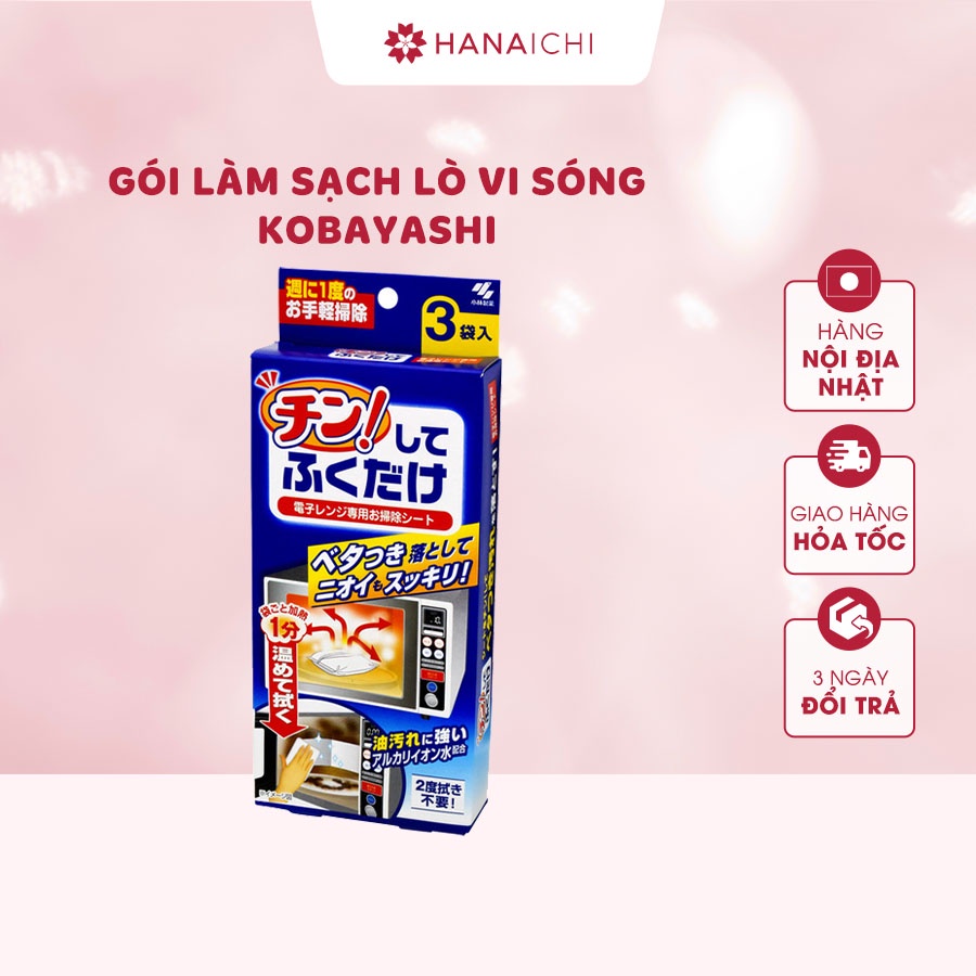 Gói Làm Sạch Lò Vi Sóng Kobayashi Nhật Bản - Hộp 3 gói