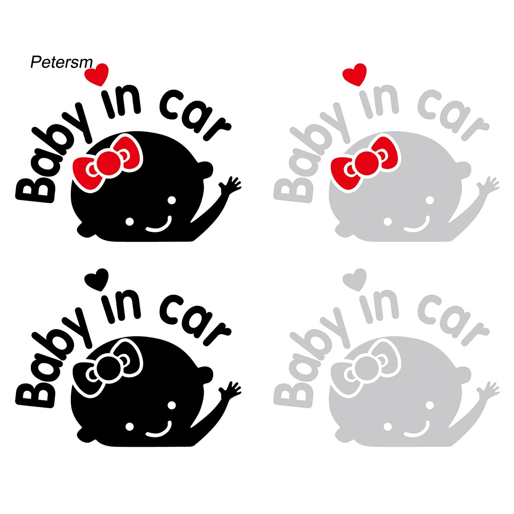 Đề Can Dán Trang Trí Thân Xe &amp; Cửa Sổ Oto in Chữ Baby in Car Phản Quang Bằng PP