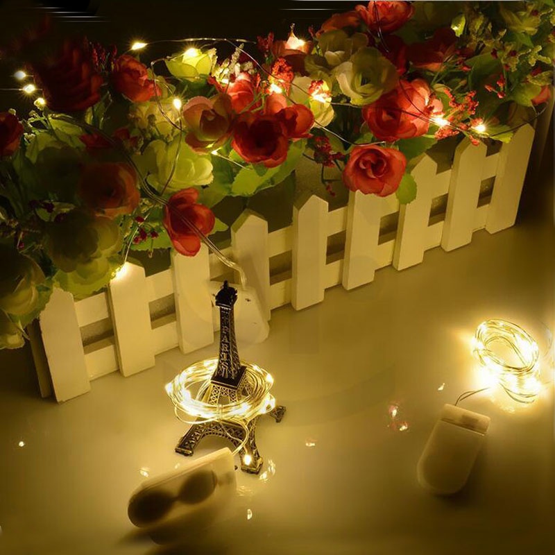 Dây đèn led nút chai fairylight đom đóm 1m/2m/3m thích hợp trang trí chai lọ