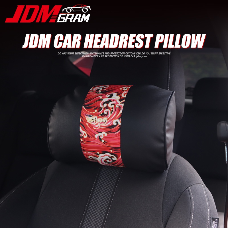 JDM da gối tựa đầu ô tô 1PC phổ cập gối ngồi ô tô bông thoải mái gối kê cổ ghế xe hơi phong cách nhật bản phụ kiện nội thất ô tô