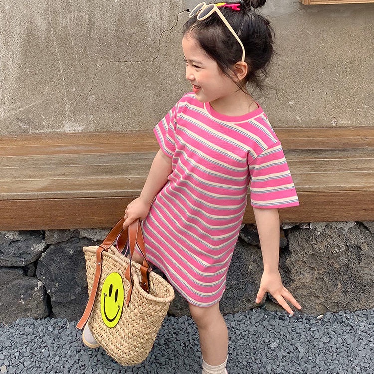 Áo Thun Ngắn Tay Kẻ Sọc Ngang Phong Cách Hàn Quốc Mới