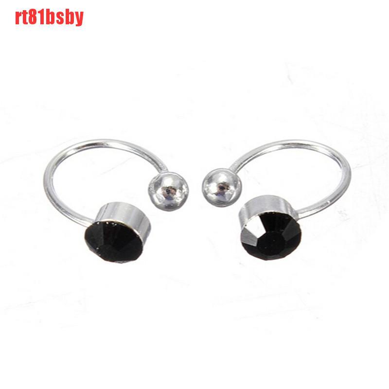 [rt81bsby]1 Pcs Crystal Ear Cuff U Shape Wrap Earrings No Piercing Rhinestone Ear Clip