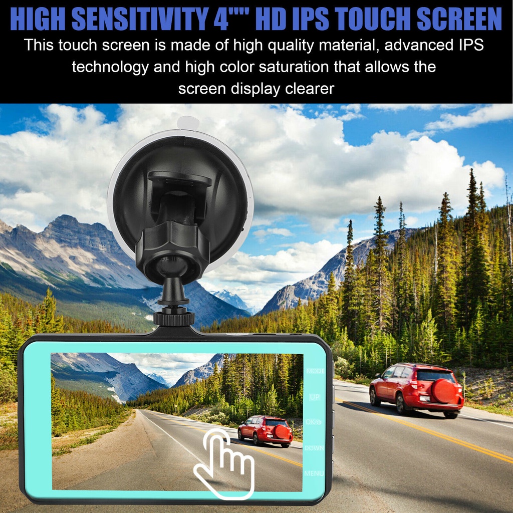 Camera hành trình ô tô Bx50 Màn Cảm ứng, thẻ upto 128Gb, Camera ôtô trước sau Full HD 1296P 1080P, ống kính kép siêu bền