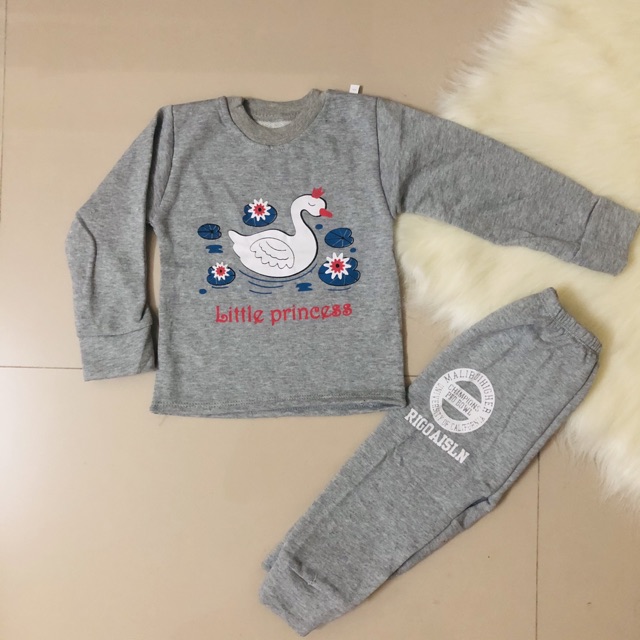 Bộ Nỉ Da Cá Cho Bé 7-18kg Siêu Mềm Siêu Ấm Mặc Thu Đông