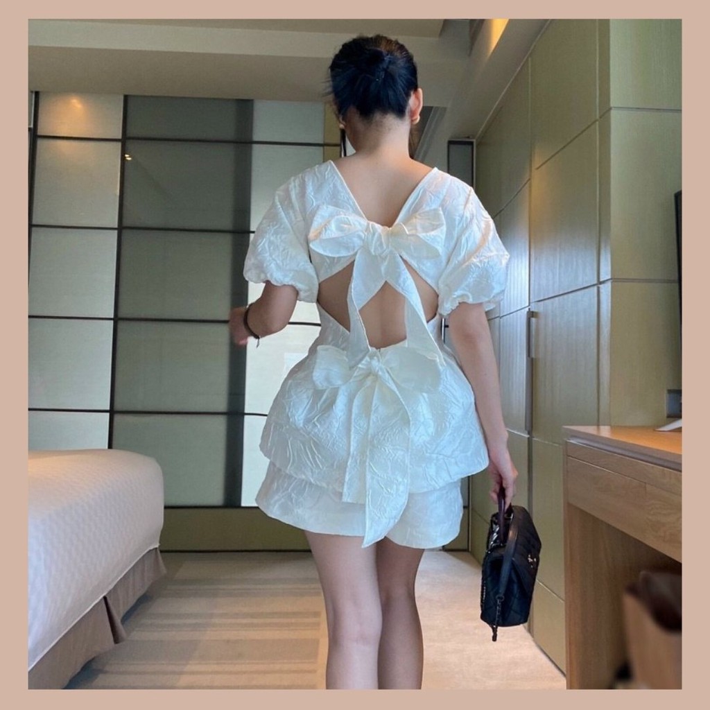 Set đồ nữ đi dự tiệc sang chảnh nơ cá tính phong cách bigsize hàn quốc áo thiết kế đẹp cho mùa hè đi chơi du lịch biển | BigBuy360 - bigbuy360.vn