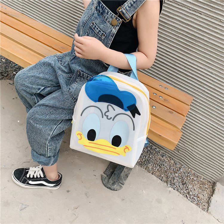 BALO CHO BÉ VỊT DONAL NHỰA TRONG MẪU MỚI 2022 - BALO MẦM NON BÉ TRAI BÉ GÁI - EMMIT BL64