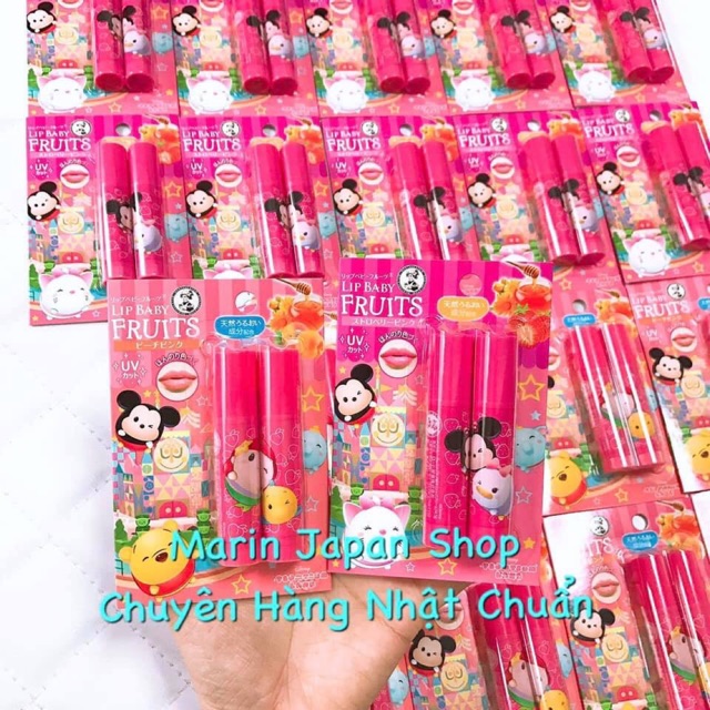 (Sale 60%) Sét 2 thỏi son dưỡng môi đôi Lip Baby Fruits hương trái cây