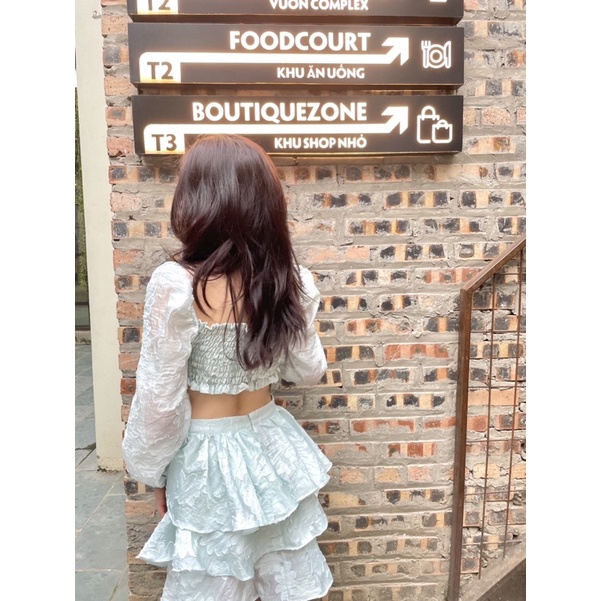 (ĐANG SẴN) Đầm thiên nga voan hoa nổi hở lưng có lót ngực 2 màu trắng xanh size S M L | BigBuy360 - bigbuy360.vn