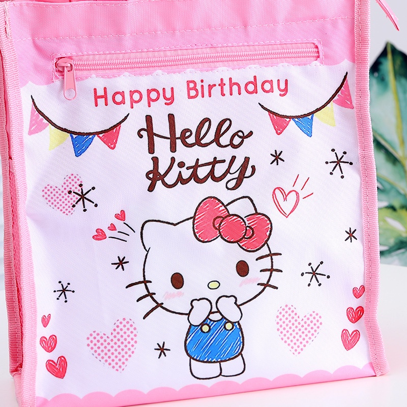 Túi Đựng Hộp Cơm Trưa Bằng Vải Oxford Chống Nước Có Khóa Kéo Họa Tiết Hoạt Hình Sáng Tạo