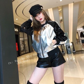 Áo khoác da tay kim sa