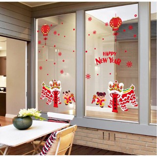 decal song lân trang trí tết 2021