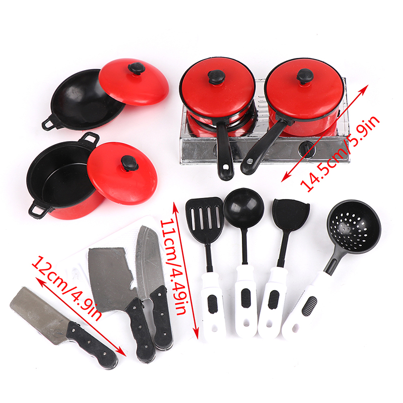 [rogoldVN]Kitchen Kids Pretend Play Cooking Tools Plastic Toys 13Pcs Mini Cookware Pot Pan
