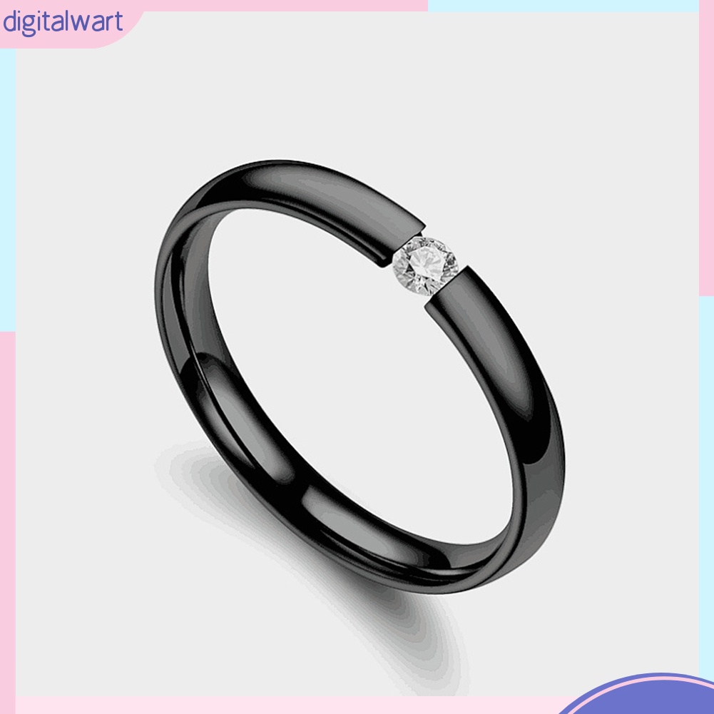 Nhẫn Thép Không Gỉ Đính Đá Zircon Thời Trang Dành Cho Nam Và Nữ