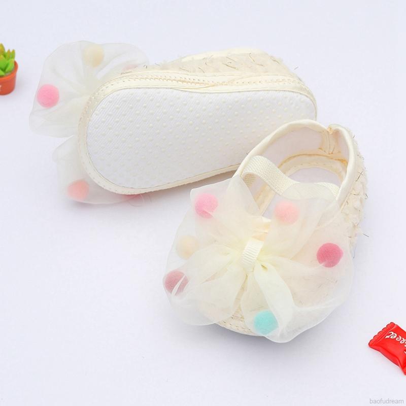 Giày Mềm Mại Phối Nơ Bướm Kiểu Công Chúa Dành Cho Bé Gái