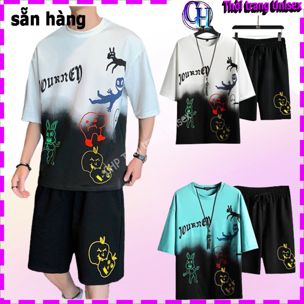 Đồ bộ hoạt hình form rộng Unisex SET BÒ SỮA Size L, XL dành cho nam nữ H01