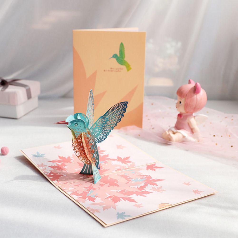 Thiệp Chúc Mừng Ngày Của Cha Họa Tiết Chim 3D Kèm Nhãn Dán