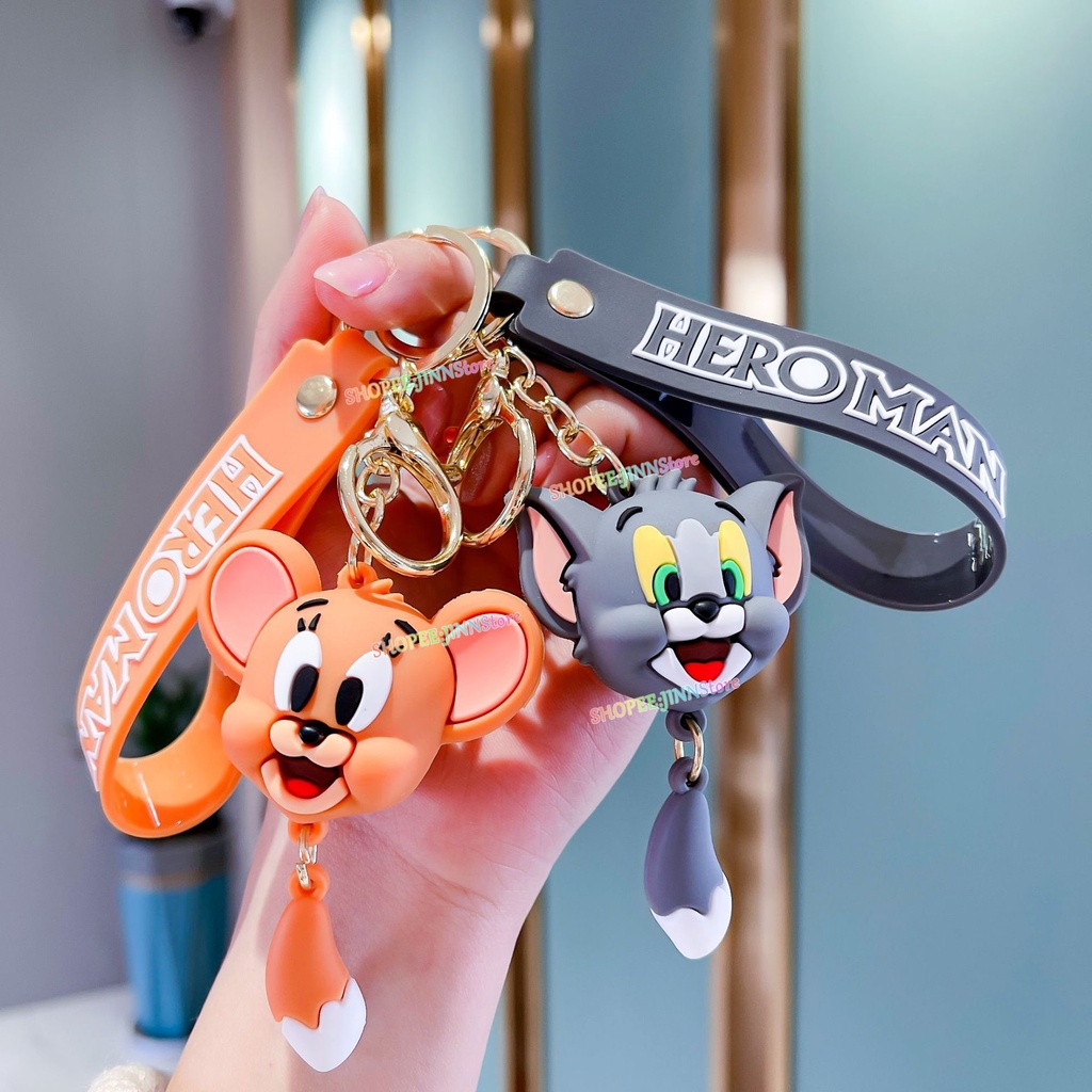 JINN Tom và Jerry Phim hoạt hình chuột và mèo Móc khóa ô tô Túi đựng chìa khóa Mặt dây chuyền Búp bê dễ thương Sưu tầm Quà tặng đồ chơi hoạt hình