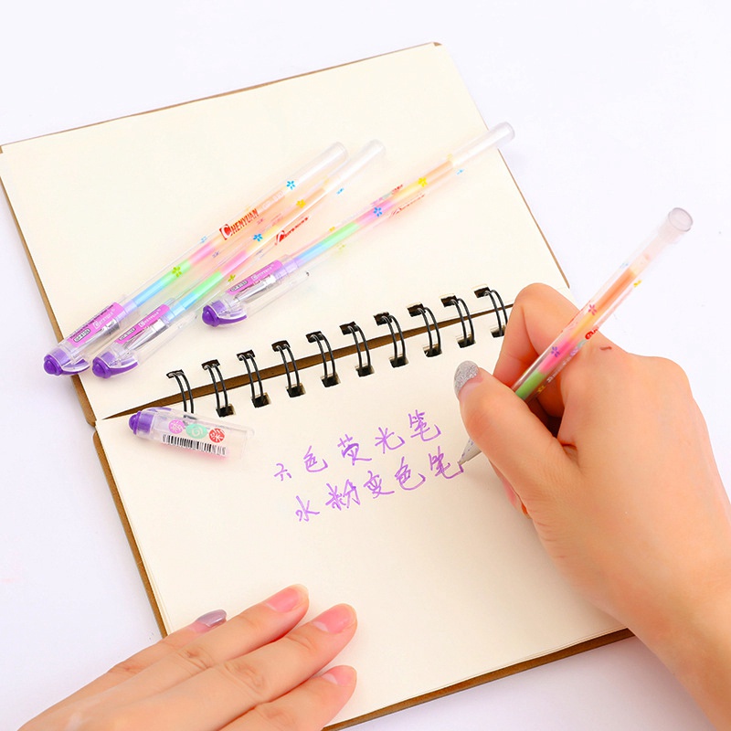 Bút Mực Gel 6 Màu Thay Đổi Độc Đáo Tiện Dụng
