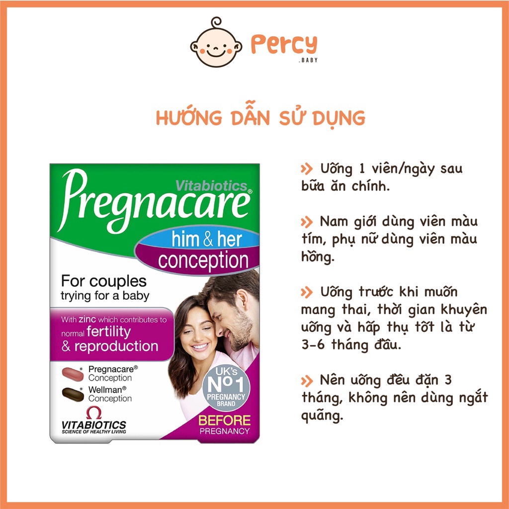 Viên Uống Pregnacare Him and Her Conception Tăng Khả Năng Thụ Thai 60 viên