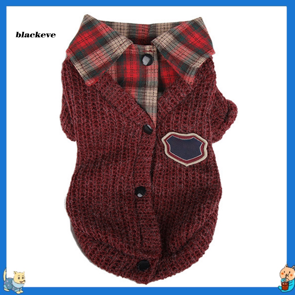 Áo Sweater Giả Hai Lớp Họa Tiết Sọc Caro Thời Trang Thu Đông Cho Thú Cưng