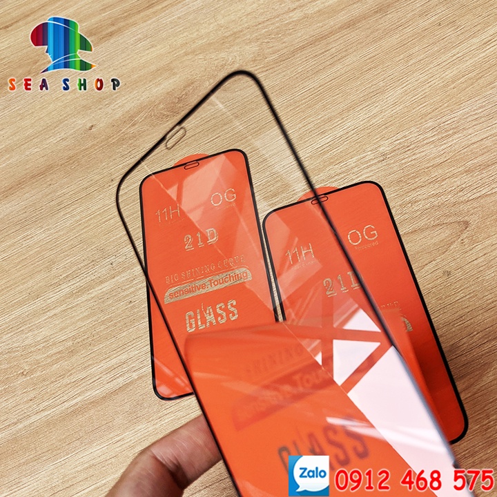 Kính cường lực iPhone 13 Pro max, iPhone 12, iPhone 11, XR, XS full màn 21D- Cảm ứng cực nhạy