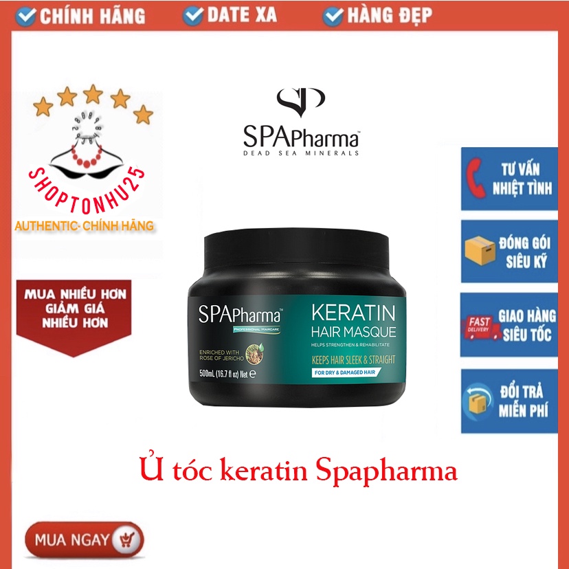 Mặt nạ ủ tóc Keratin Spa pharma dành cho tóc khô và hư tổn 500ml Spapharma