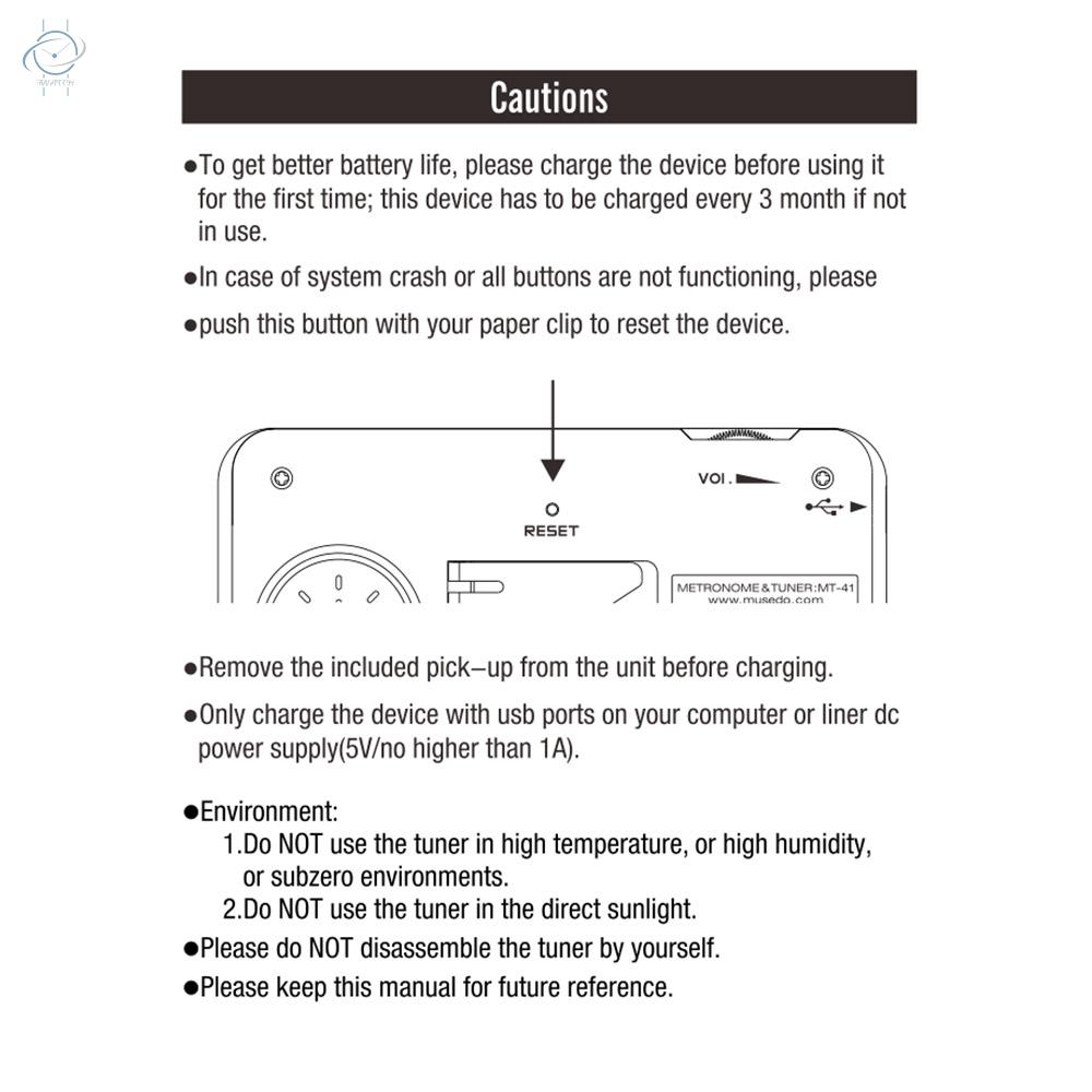 ♫MUSEDO MT-41 Guitar Tuner Universal Electronic Digital 3 in 1 Tuner Metronome Tone Generator for Guitar Bass Violin Ukulele