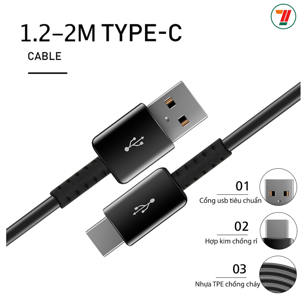 [Dài 1.5m]Dây sạc USB Type C hỗ trợ sạc nhanh Qualcomm Quick Charge cho các máy Type-C