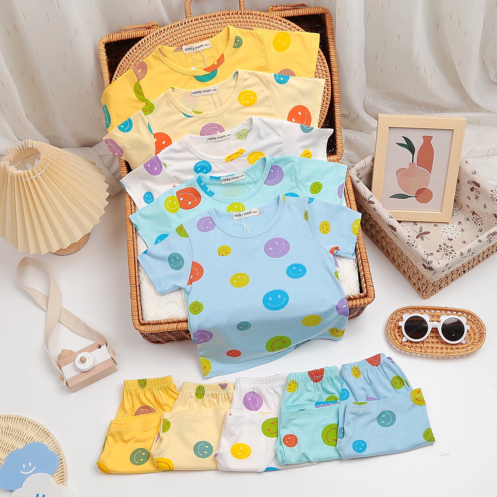 Bộ Ngắn Minky Mom In Họa Tiết Siêu Đẹp, Bé Trai-Bé Gái, 7-19KG.