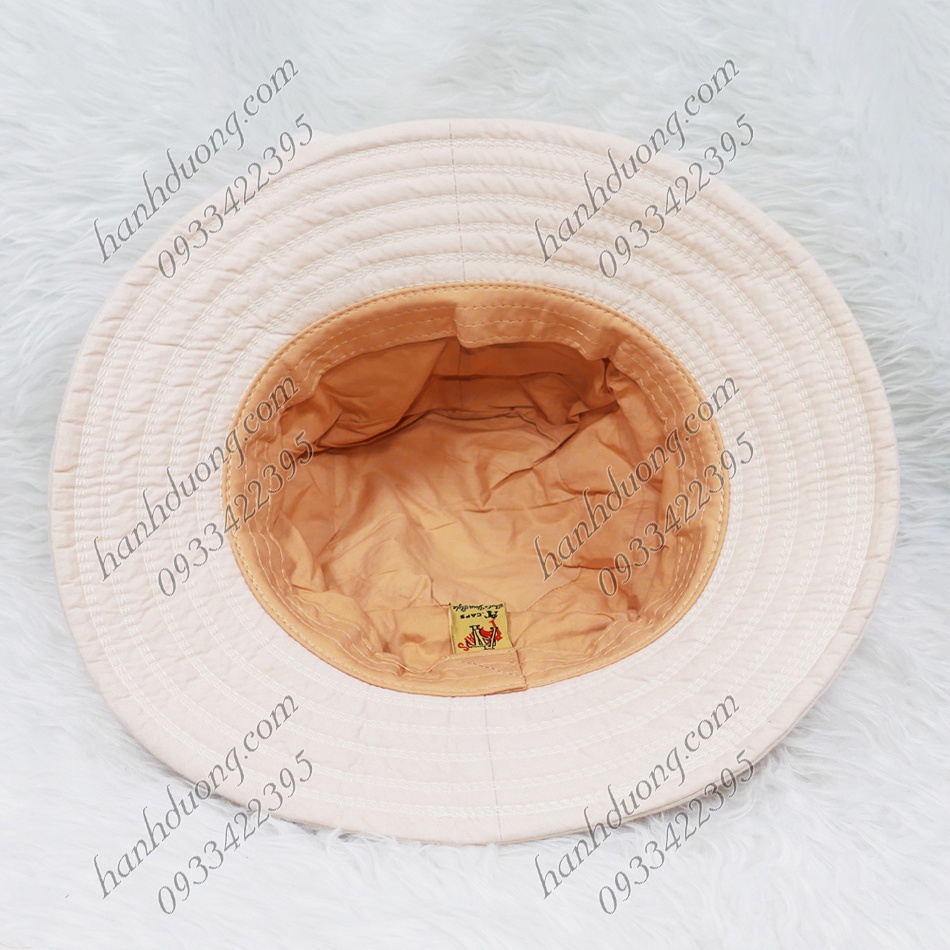 Nón bo vành rộng 7cm mũ tai bèo vành tròn gắn nơ rích rắc, vải cotton cao cấp của AT phù hợp cho nữ