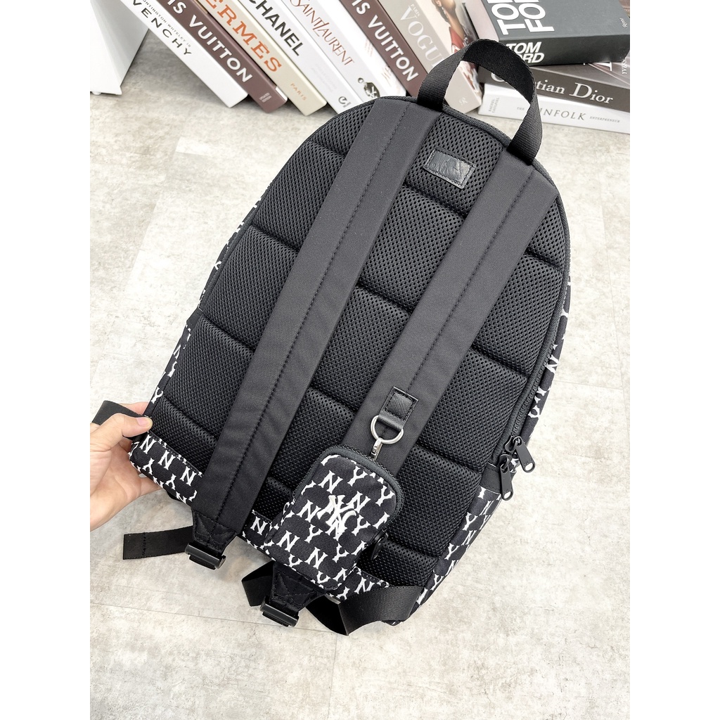 Balo NY M.L.B Monogram Backpack - Black XUẤT DƯ FULL TEM TAG
