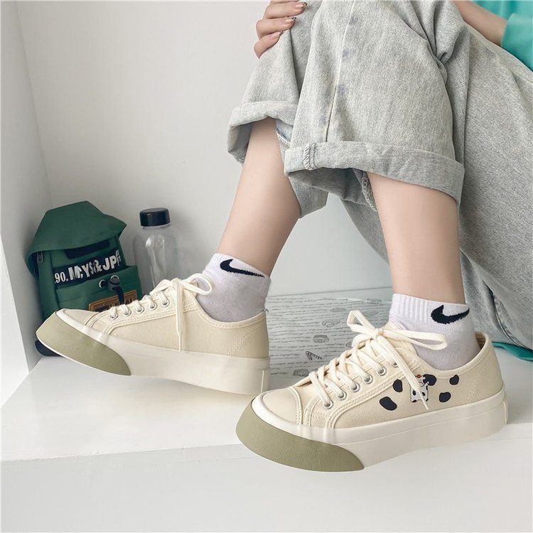 Giày Canvas Nữ Đế Thấp Cột Dây Thời Trang | BigBuy360 - bigbuy360.vn