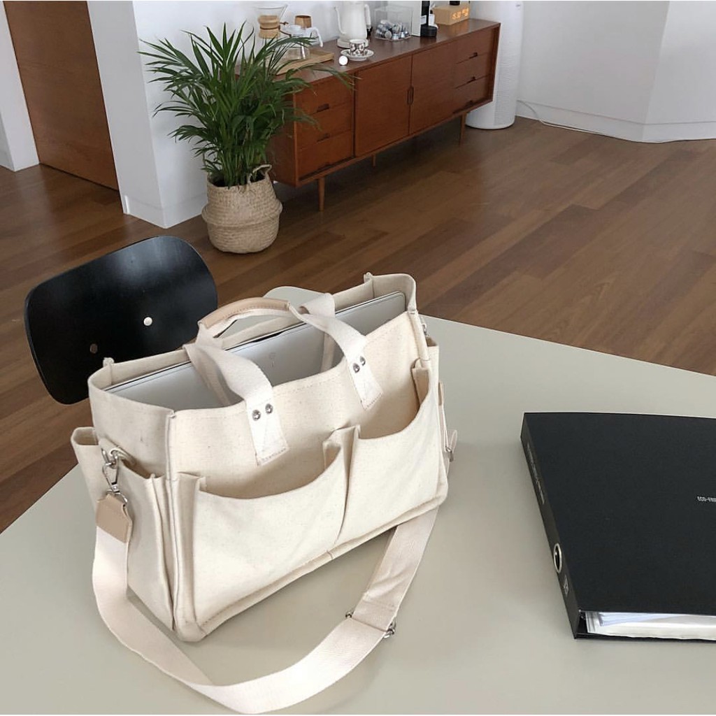 [ Có Sẵn/ Ảnh & Video Thật ] Túi Bố Xách & Đeo Chéo Chữ Nhật Square Canvas Bag - Độc Quyền Bởi Ouithebrand