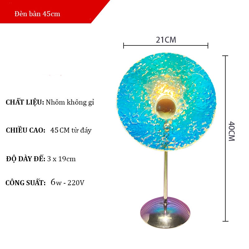 Đèn trang trí cực quang đa sắc màu, đèn bàn trang trí phòng ngủ