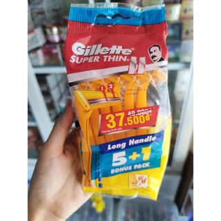  Dao cạo râu gillette cán vàng   5 + 1 cây gói  2 lưỡi 